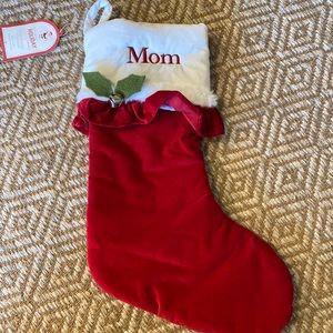 Pottery Barn “mom” velour stocking